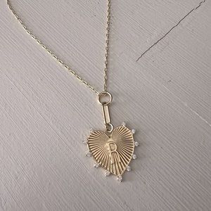 Anthropologie Monogram Heart Pendant Necklace in R
